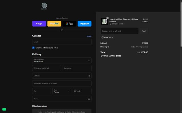 Buydeem checkout page showing Buydeem promo code box | Screenshot taken by SimplyCodes community member on Aug 31, 2025
