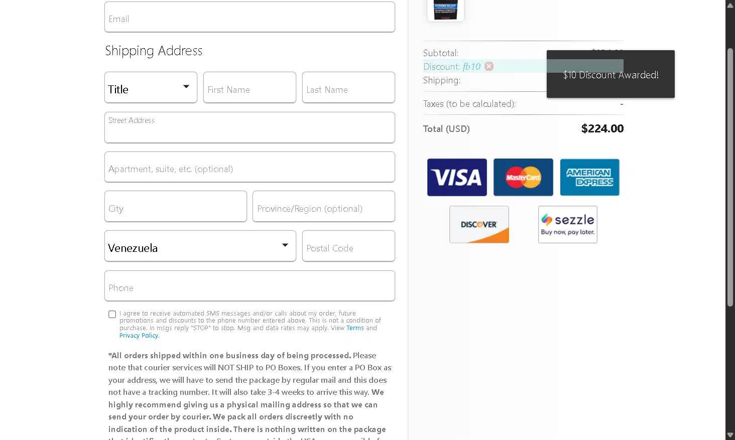 Extenze checkout page showing Extenze promo code box | Screenshot taken by SimplyCodes community member on Sep 16, 2025