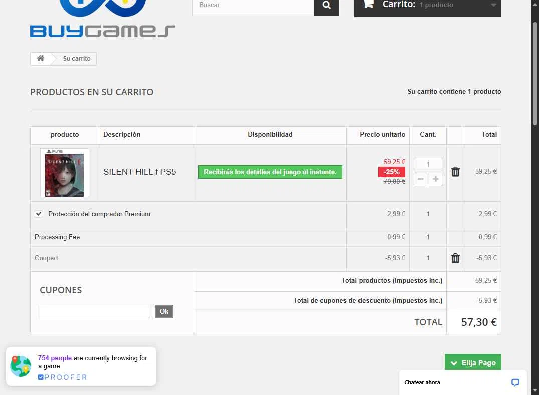 BuyGames checkout page showing BuyGames discount code box | Screenshot taken by SimplyCodes community member on Sep 29, 2025