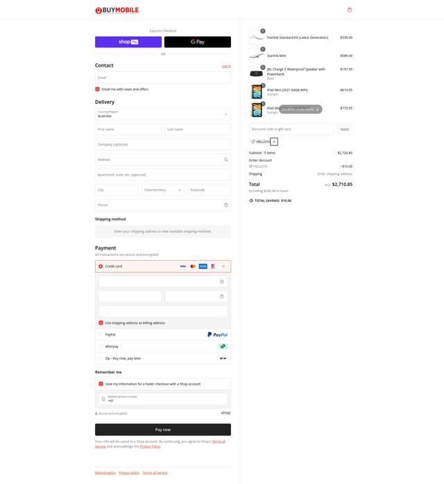 BuyMobile checkout page showing BuyMobile discount code box | Screenshot taken by SimplyCodes community member on Mar 3, 2025