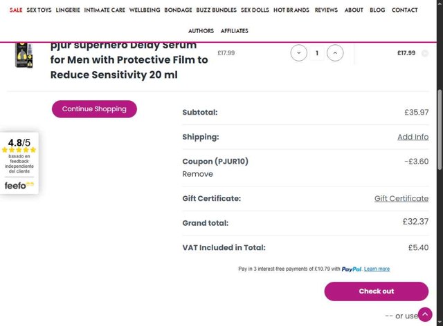 BuzzPinky checkout page showing BuzzPinky promo code box | Screenshot taken by SimplyCodes community member on Jul 17, 2025