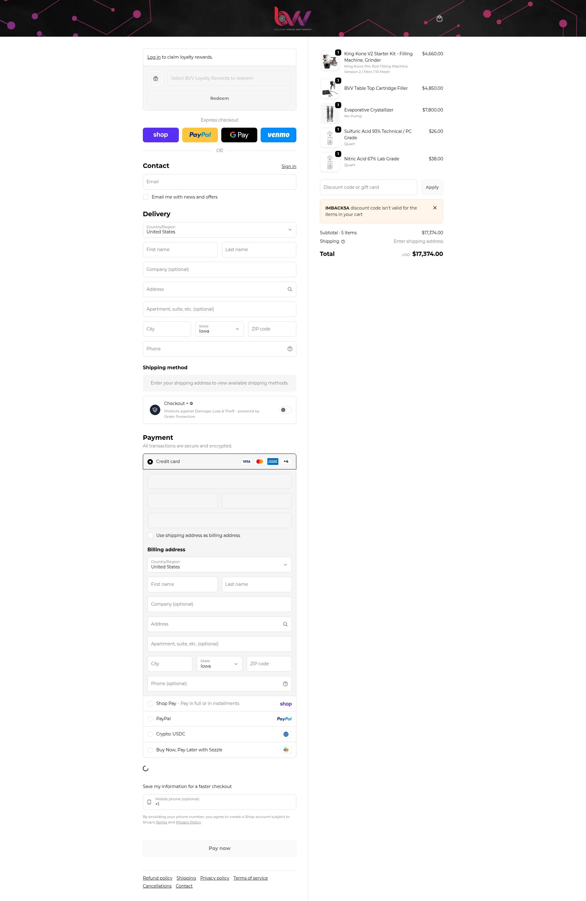 BVV checkout page showing BVV discount code box | Screenshot taken by SimplyCodes community member on Feb 2, 2026