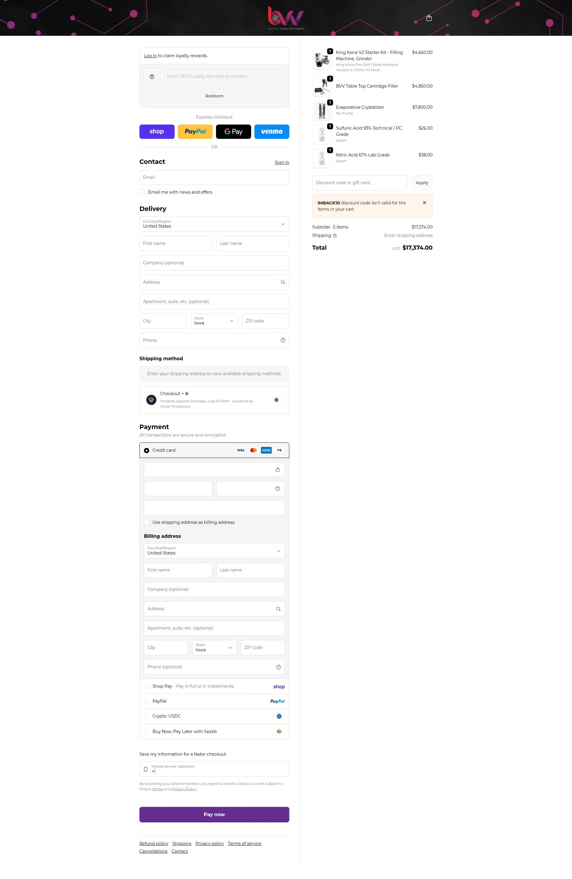 BVV checkout page showing BVV discount code box | Screenshot taken by SimplyCodes community member on Feb 2, 2026