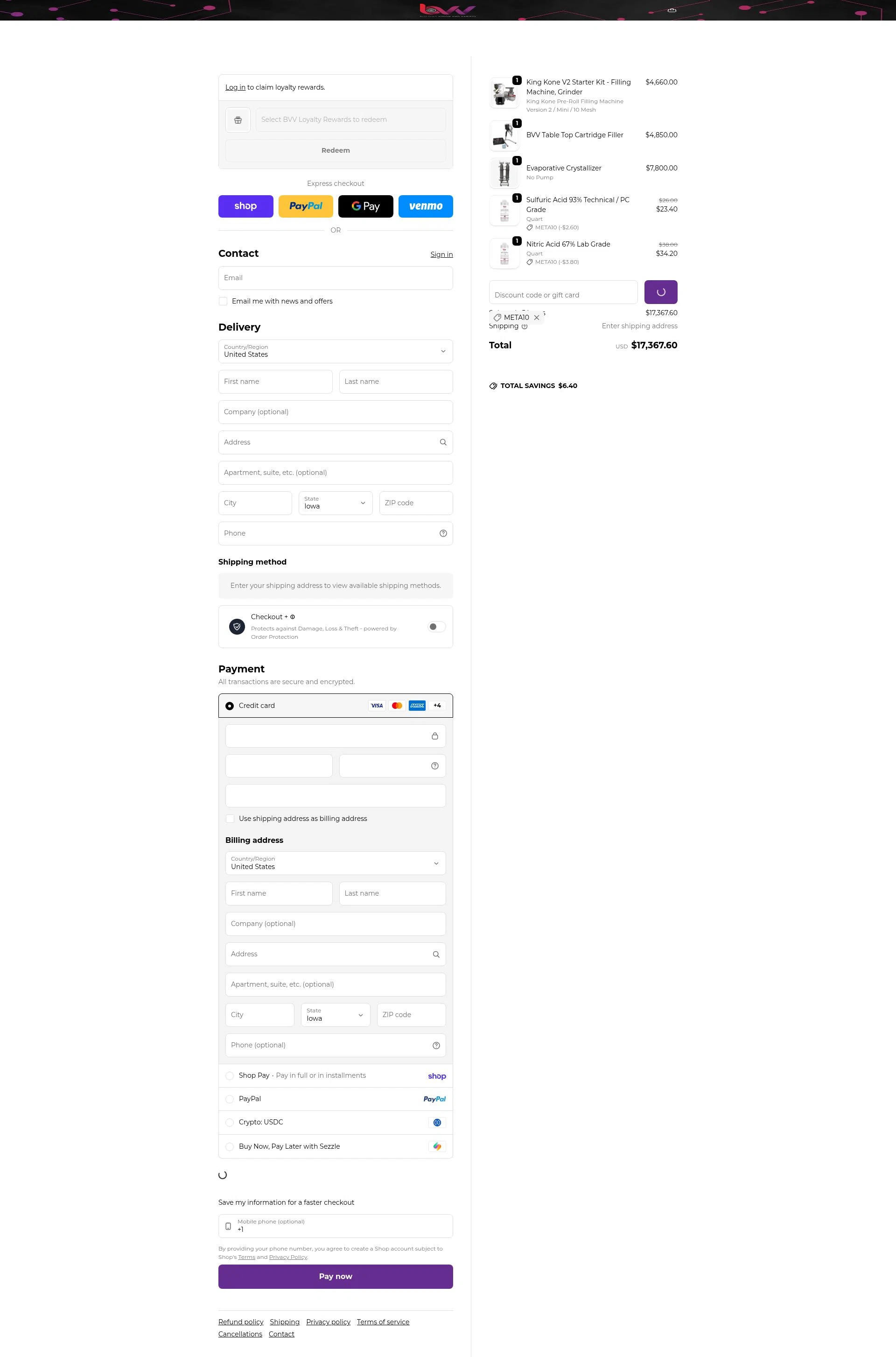 BVV checkout page showing BVV discount code box | Screenshot taken by SimplyCodes community member on Feb 6, 2026