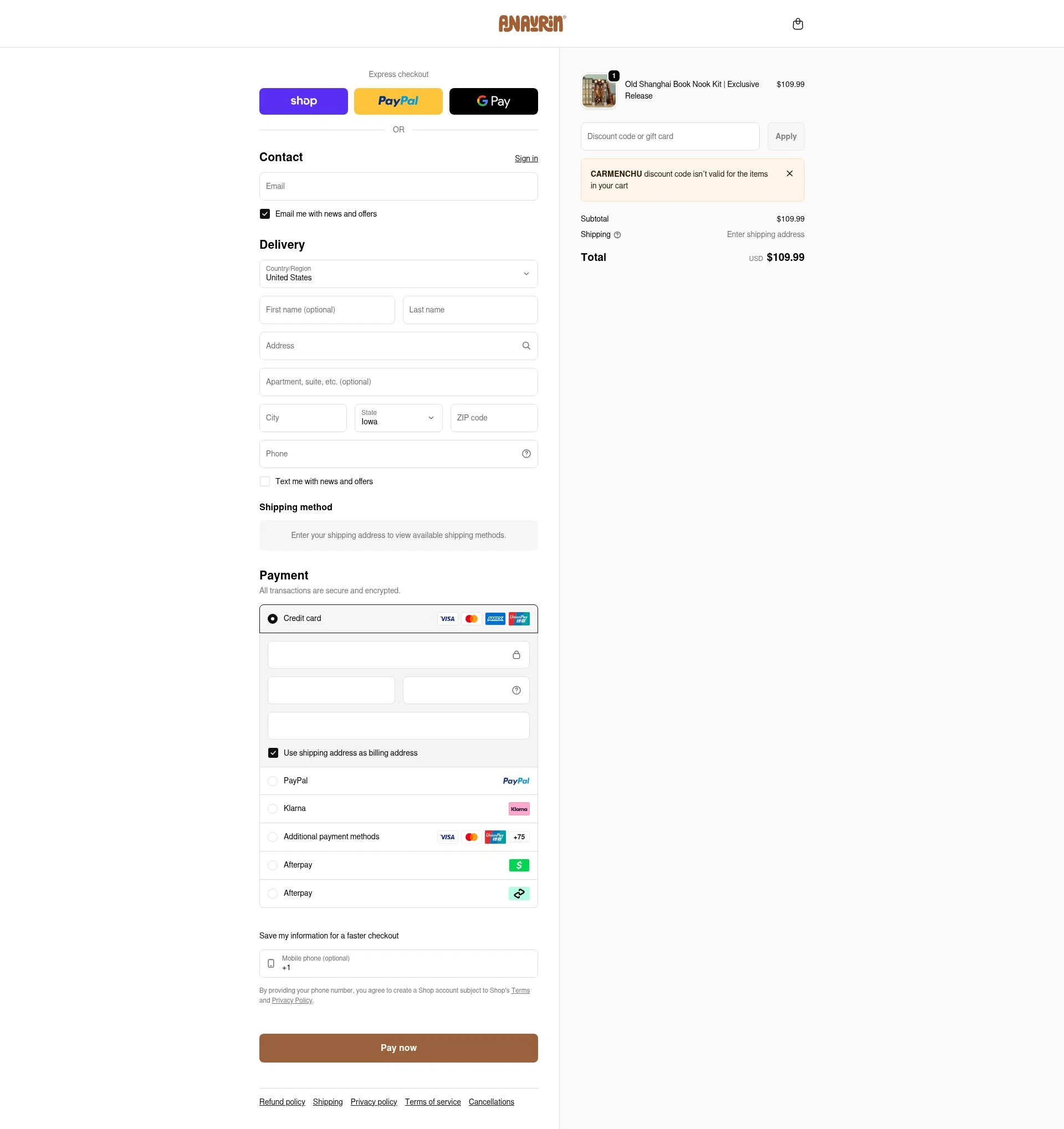 ByAnavrin checkout page showing ByAnavrin discount code box | Screenshot taken by SimplyCodes community member on Feb 7, 2026