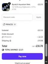 PRINCED coupon verification screenshot