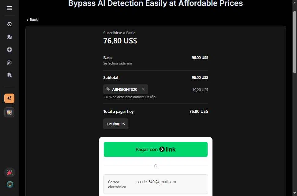 BypassGPT checkout page showing BypassGPT promo code box | Screenshot taken by SimplyCodes community member on Feb 12, 2026