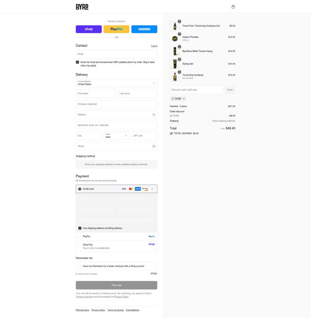 Byrd Hair checkout page showing Byrd Hair discount code box | Screenshot taken by SimplyCodes community member on Sep 8, 2025