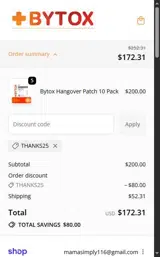 thanks25 coupon verification screenshot