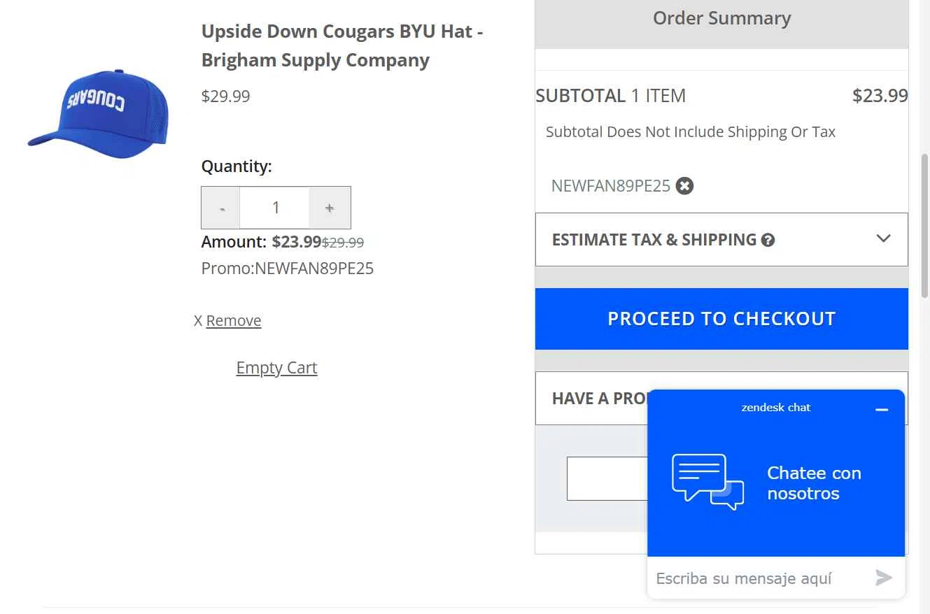 BYU Store checkout page showing BYU Store promo code box | Screenshot taken by SimplyCodes community member on Jul 9, 2025