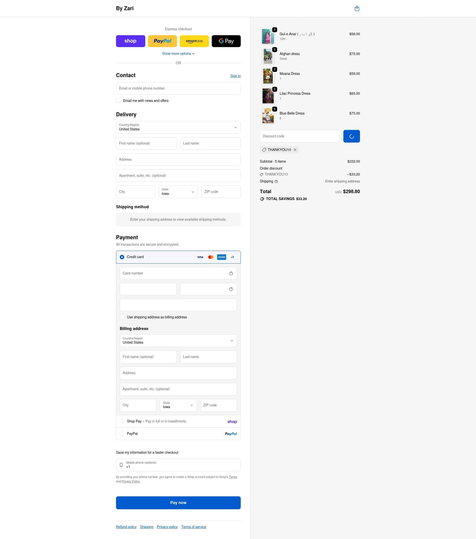 By Zari checkout page showing By Zari promo code box | Screenshot taken by SimplyCodes community member on Feb 20, 2026