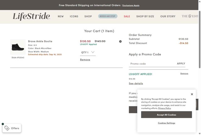 Bzees checkout page showing Bzees promo code box | Screenshot taken by SimplyCodes community member on Aug 20, 2025