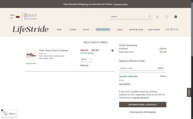 Bzees checkout page showing Bzees promo code box | Screenshot taken by SimplyCodes community member on Aug 20, 2025
