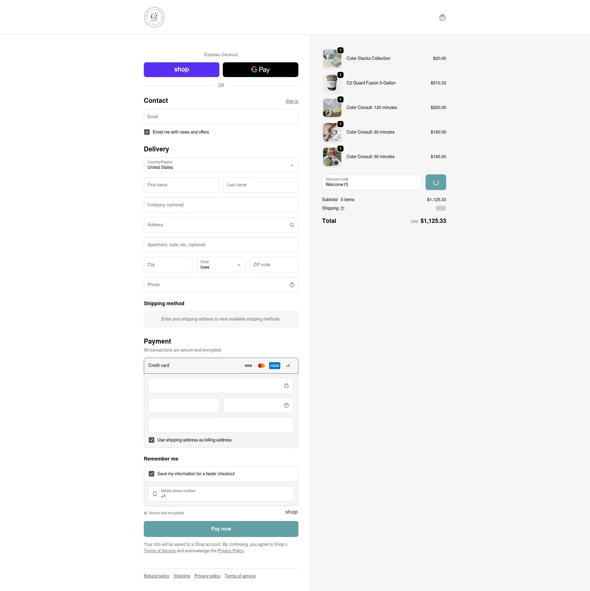 C2 Paint checkout page showing C2 Paint promo code box | Screenshot taken by SimplyCodes community member on Jan 2, 2026