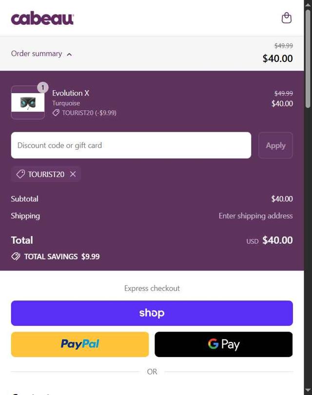 Cabeau checkout page showing Cabeau discount code box | Screenshot taken by SimplyCodes community member on Sep 15, 2025