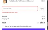 CaddySack Golf coupon verification screenshot