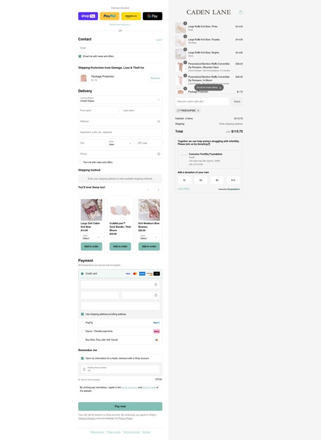 Caden Lane checkout page showing Caden Lane discount code box | Screenshot taken by SimplyCodes community member on Aug 26, 2025