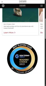 Caesars Rewards coupon verification screenshot