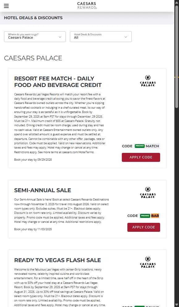 Caesars Rewards checkout page showing Caesars Rewards promo code box | Screenshot taken by SimplyCodes community member on Sep 27, 2025