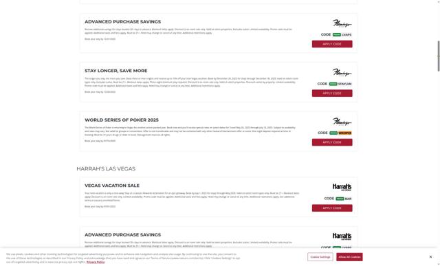 Caesars Rewards checkout page showing Caesars Rewards promo code box | Screenshot taken by SimplyCodes community member on May 22, 2025