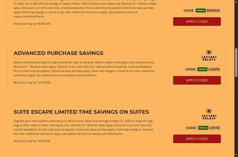 Caesars Rewards: Shows & Attractions checkout page showing Caesars Rewards: Shows & Attractions promo code box | Screenshot taken by SimplyCodes community member on Sep 26, 2025