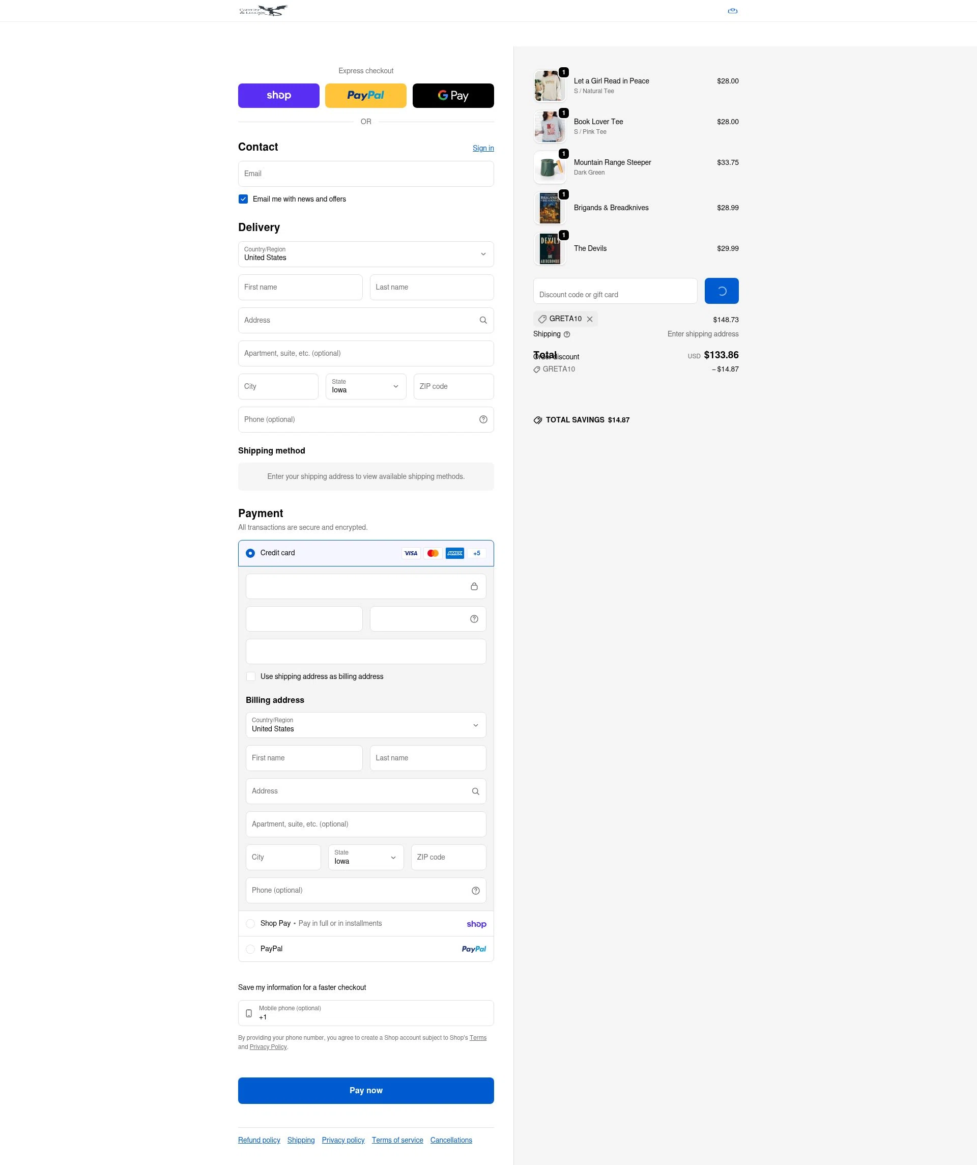 Caffeine and Legends checkout page showing Caffeine and Legends discount code box | Screenshot taken by SimplyCodes community member on Feb 11, 2026