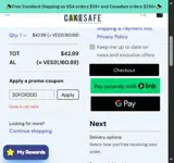 CakeSafe coupon verification screenshot