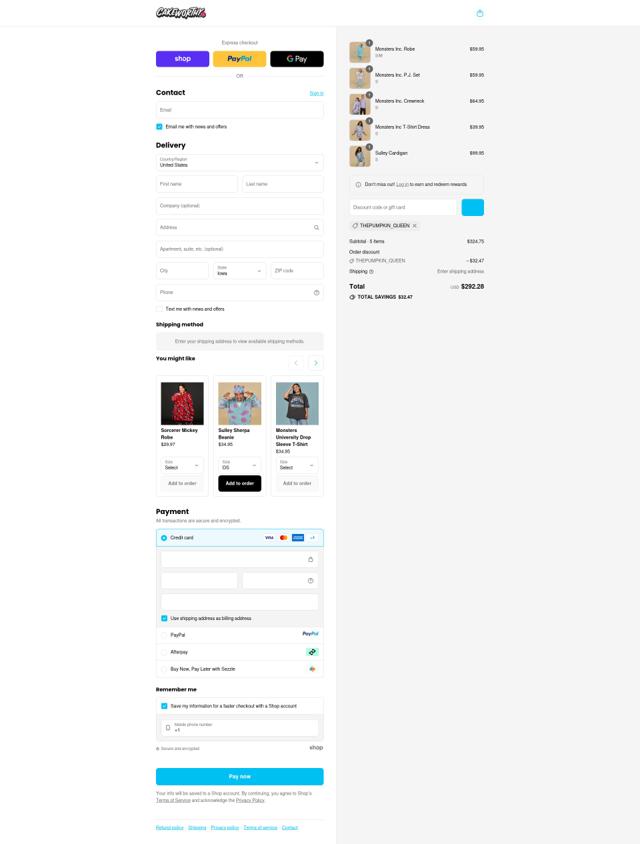 Cakeworthy checkout page showing Cakeworthy discount code box | Screenshot taken by SimplyCodes community member on Sep 12, 2025