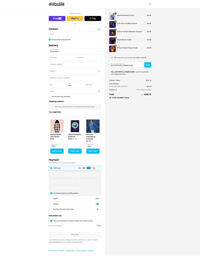 Cakeworthy checkout page showing Cakeworthy discount code box | Screenshot taken by SimplyCodes community member on Aug 26, 2025