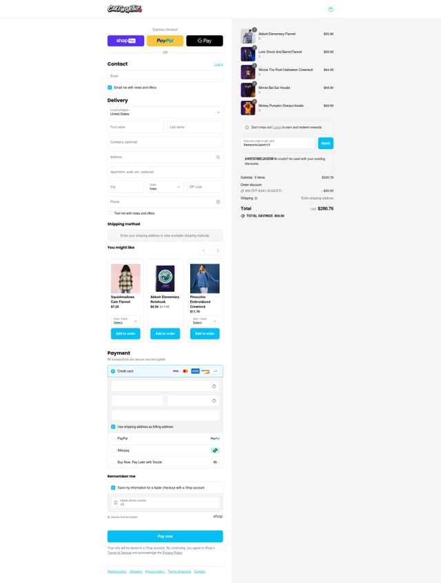 Cakeworthy checkout page showing Cakeworthy discount code box | Screenshot taken by SimplyCodes community member on Aug 26, 2025