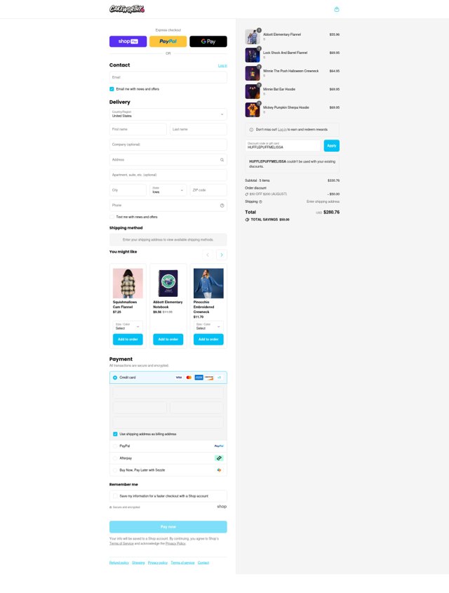 Cakeworthy checkout page showing Cakeworthy discount code box | Screenshot taken by SimplyCodes community member on Aug 26, 2025