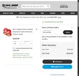 Calgary Flames Shop coupon verification screenshot