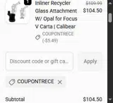 Calibear Glass coupon verification screenshot