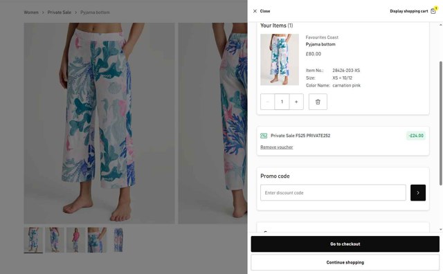 Calida checkout page showing Calida promo code box | Screenshot taken by SimplyCodes community member on Jun 10, 2025