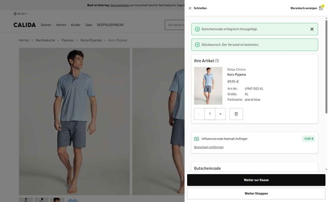 Calida checkout page showing Calida promo code box | Screenshot taken by SimplyCodes community member on May 15, 2025