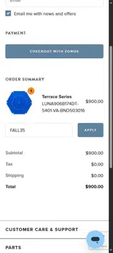 FALL35 coupon verification screenshot