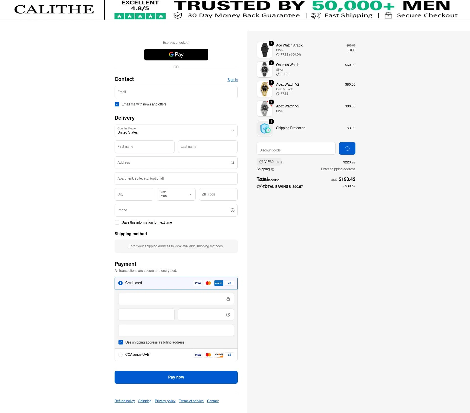 CALITHE checkout page showing CALITHE discount code box | Screenshot taken by SimplyCodes community member on Feb 22, 2026