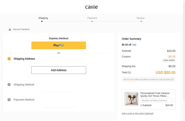 Callie US checkout page showing Callie US promo code box | Screenshot taken by SimplyCodes community member on Sep 7, 2025