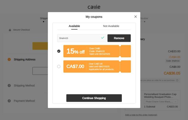 Callie US checkout page showing Callie US promo code box | Screenshot taken by SimplyCodes community member on Jun 30, 2025