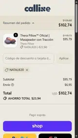 Callixe coupon verification screenshot