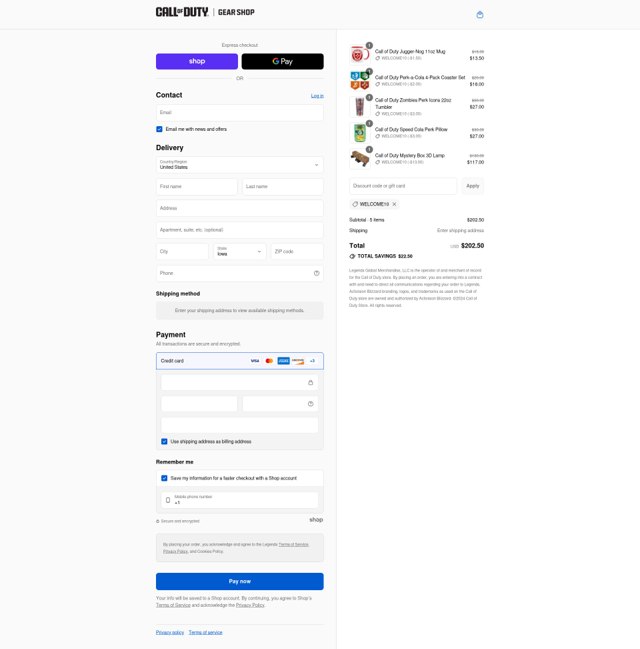 Call of Duty checkout page showing Call of Duty promo code box | Screenshot taken by SimplyCodes community member on Sep 6, 2025