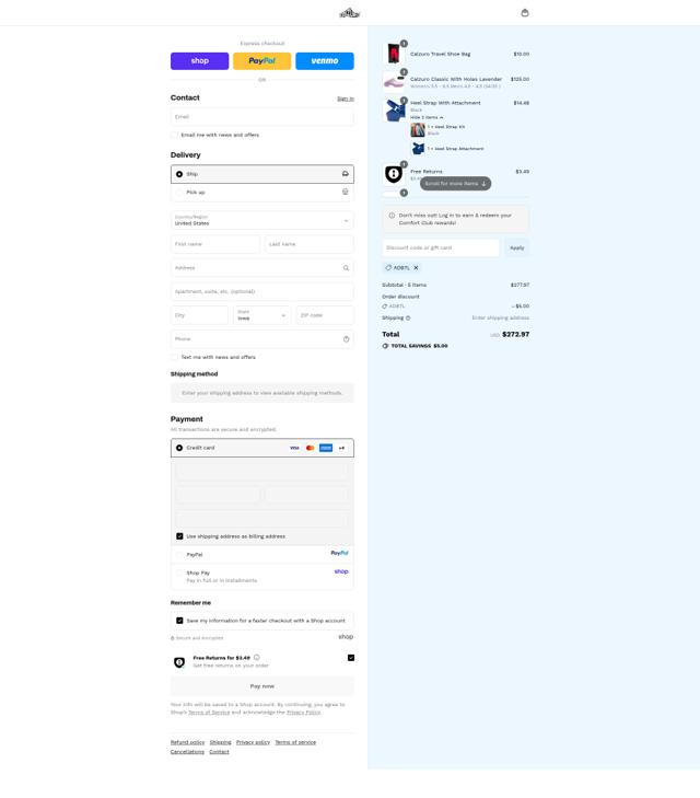Calzuro checkout page showing Calzuro coupon code box | Screenshot taken by SimplyCodes community member on Sep 12, 2025