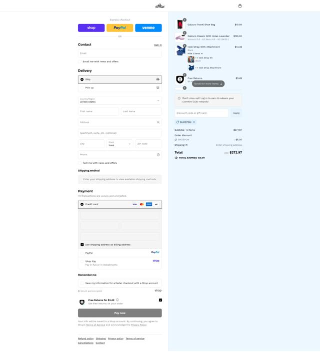 Calzuro checkout page showing Calzuro coupon code box | Screenshot taken by SimplyCodes community member on Sep 12, 2025