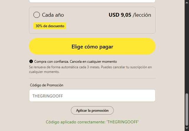 Cambly checkout page showing Cambly promo code box | Screenshot taken by SimplyCodes community member on Jul 14, 2025