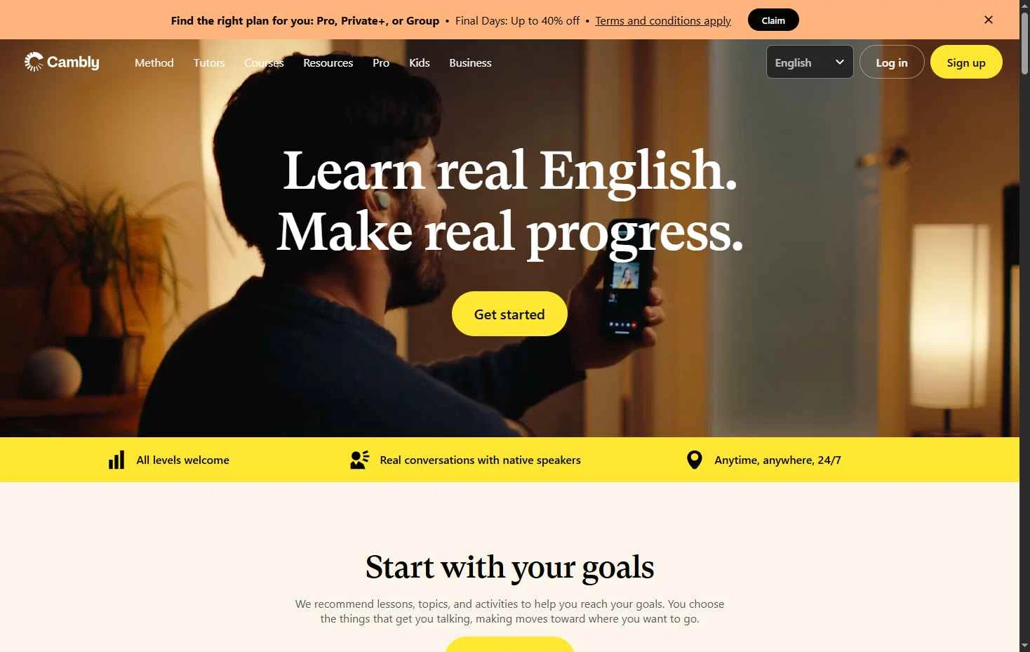 Cambly checkout page showing Cambly promo code box | Screenshot taken by SimplyCodes community member on Dec 24, 2025