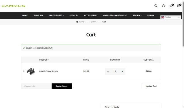 CAMMUS checkout page showing CAMMUS discount code box | Screenshot taken by SimplyCodes community member on Sep 6, 2025