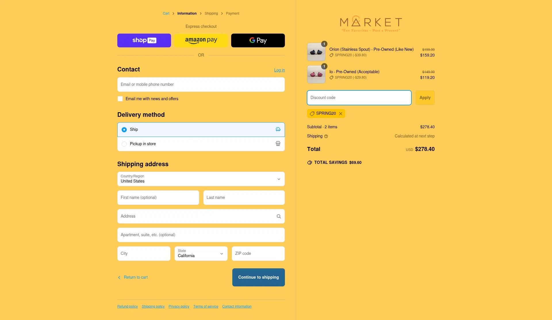 Campfire Audio Market checkout page showing Campfire Audio Market promo code box | Screenshot taken by SimplyCodes community member on Jun 18, 2025