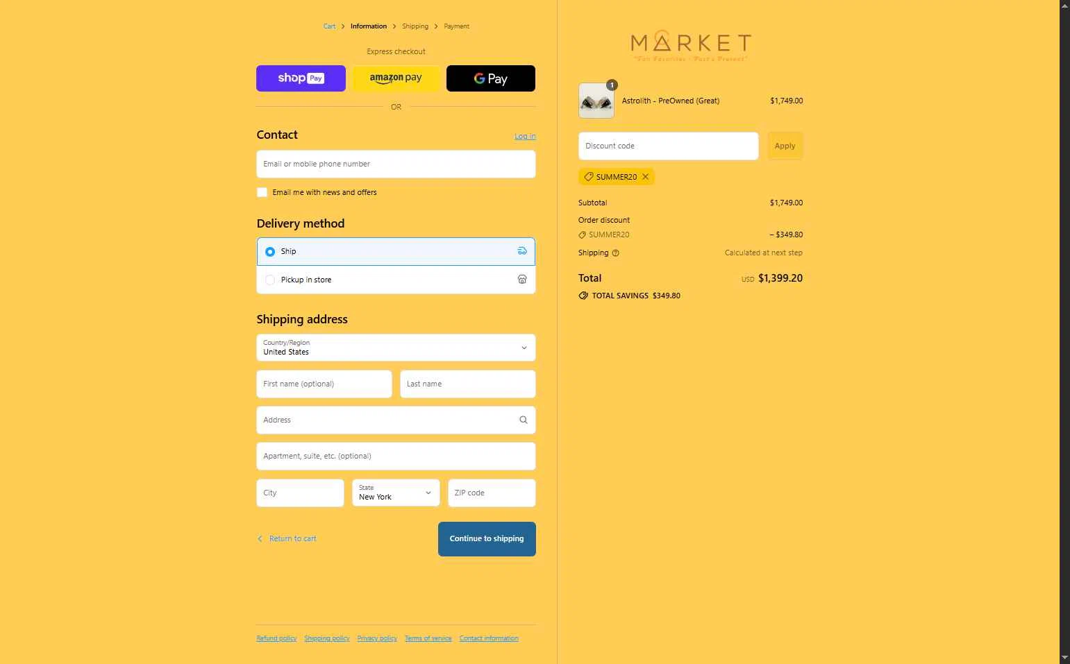 Campfire Audio Market checkout page showing Campfire Audio Market promo code box | Screenshot taken by SimplyCodes community member on Jul 18, 2025