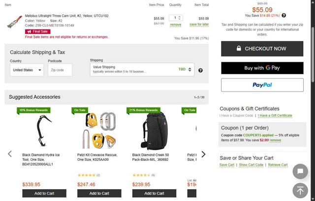 CampSaver checkout page showing CampSaver coupon code box | Screenshot taken by SimplyCodes community member on Aug 25, 2025