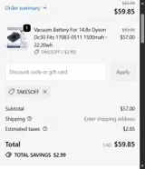 Canadianbatteries.com coupon verification screenshot